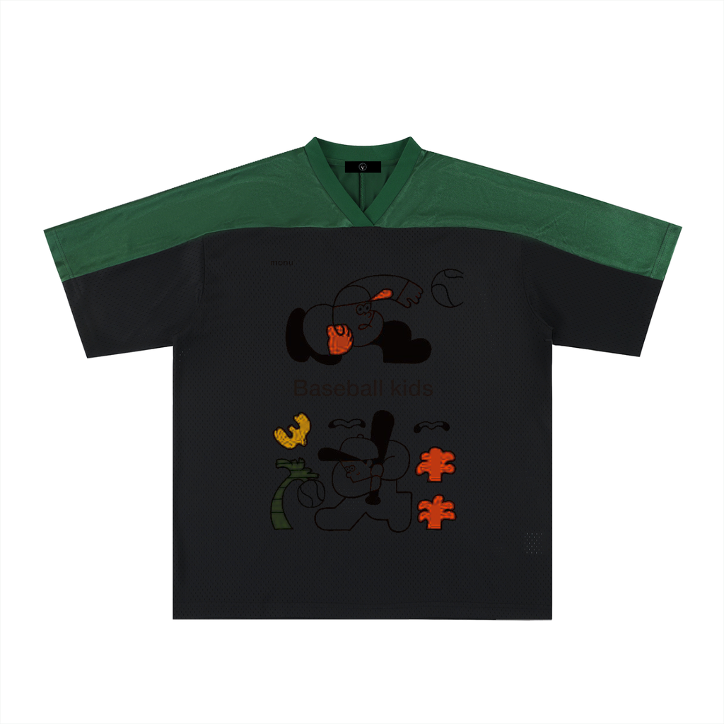 Oversized Mesh V-Neck Soccer Jersey