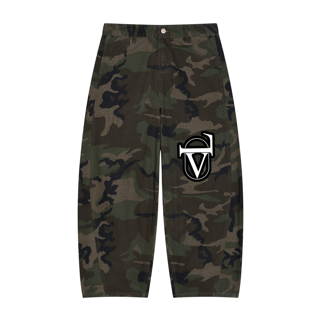 Men’s Camo Barrel Leg Cargo Pants