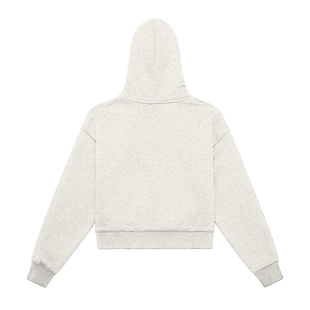 Fleeced Zip-Up Cropped Hoodie