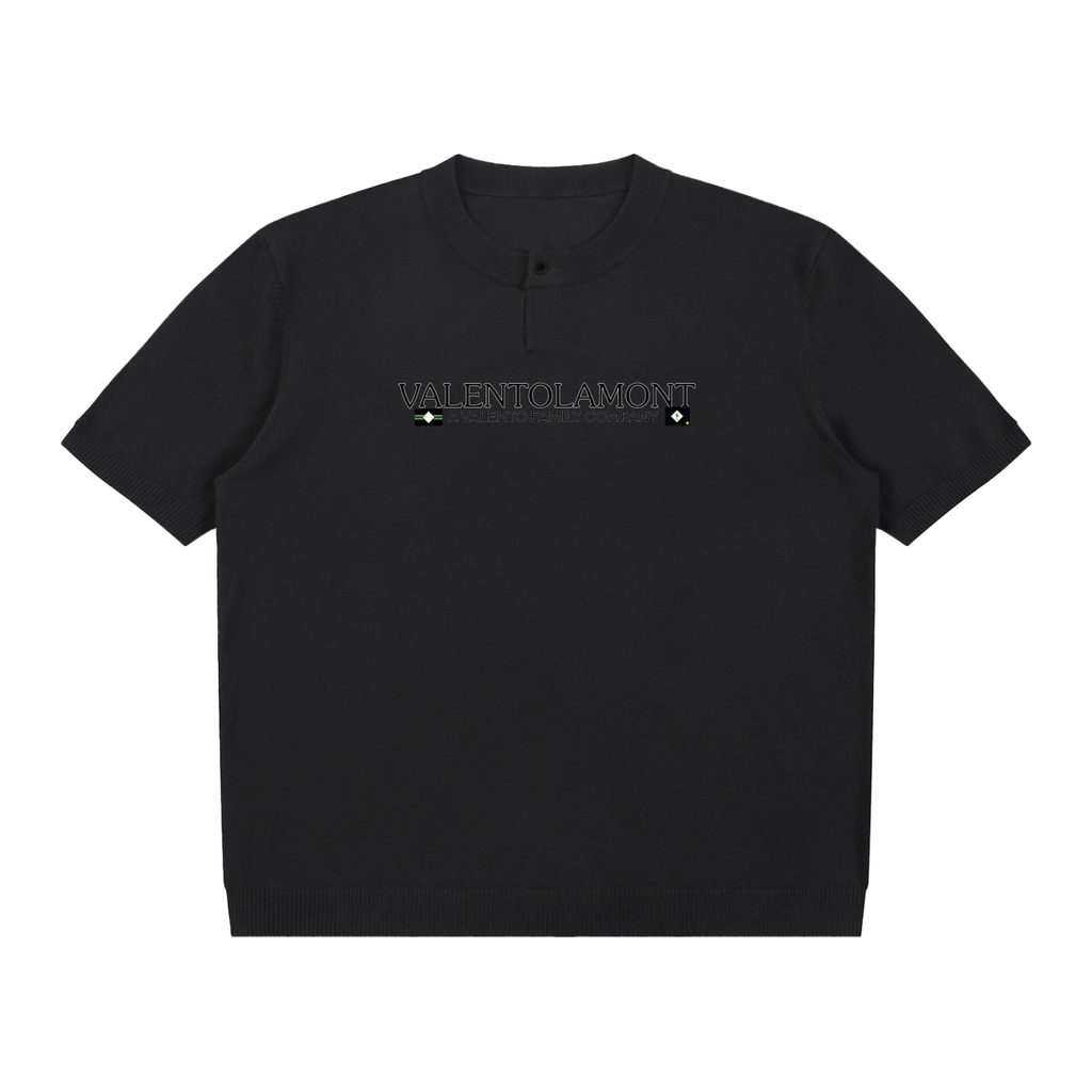 Cotton Knit Short Sleeve Henley T-Shirt