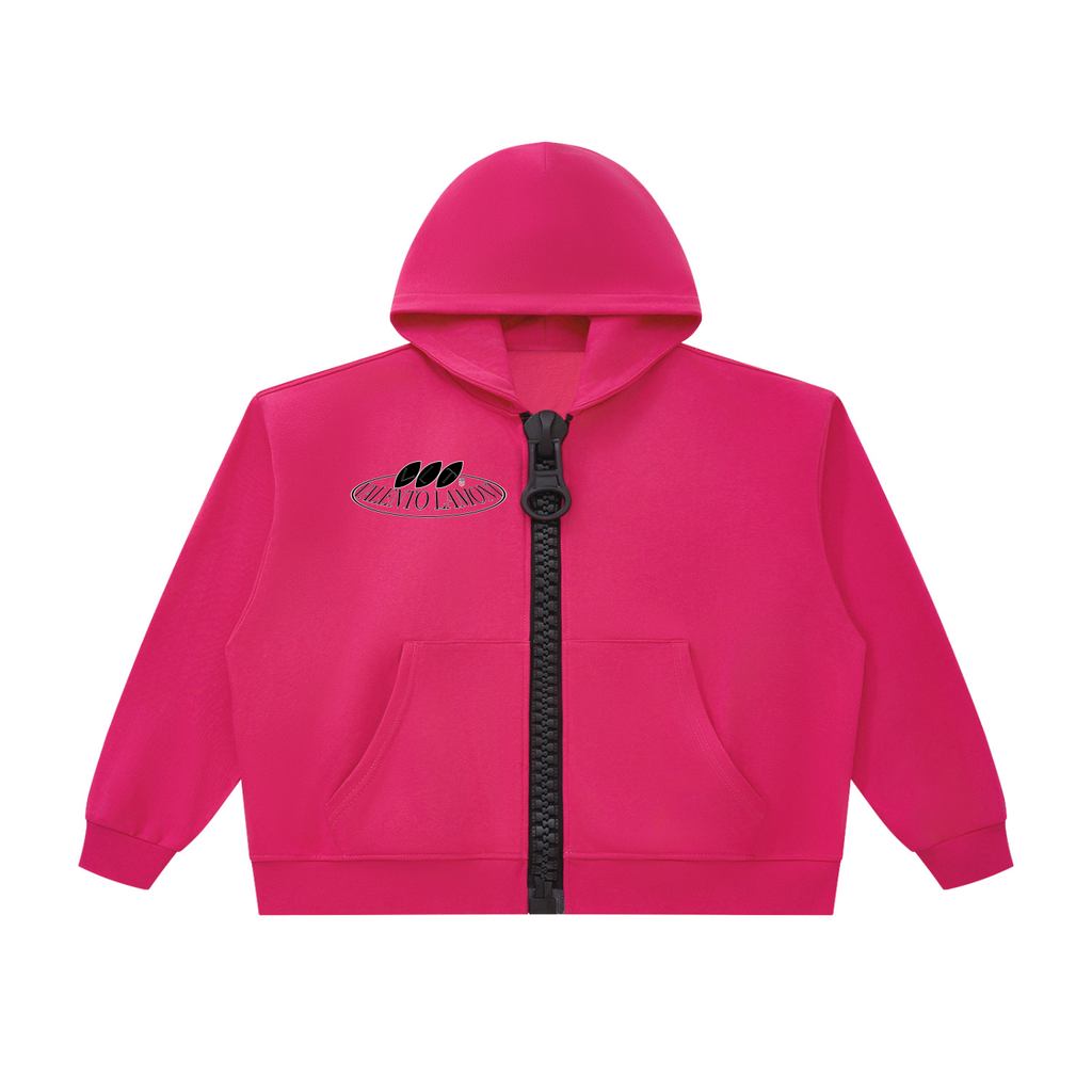 V Oversized Chunky-Zip Boxy Hoodie