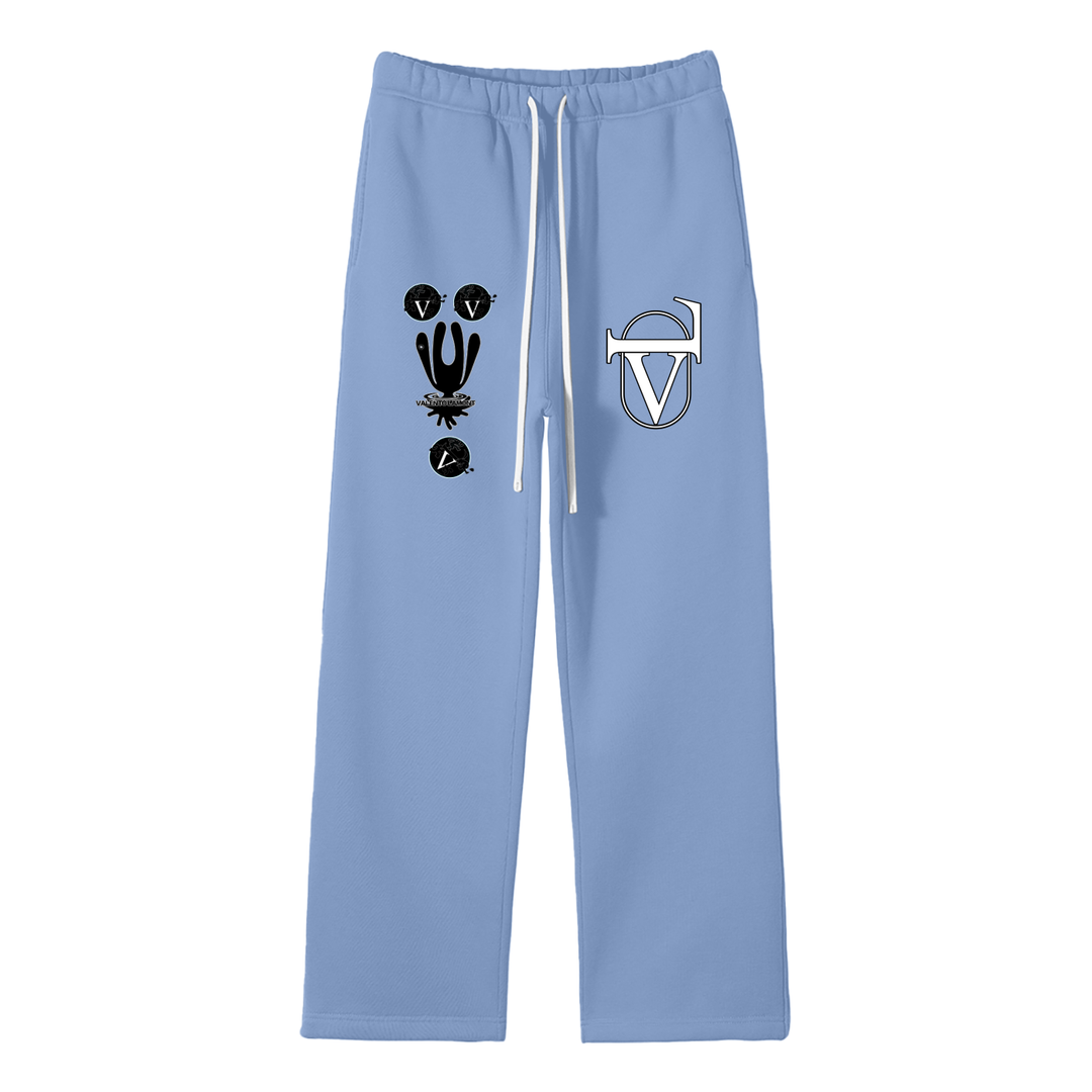 Streetwear Unisex Solid Color Fleece Straight Leg Pants