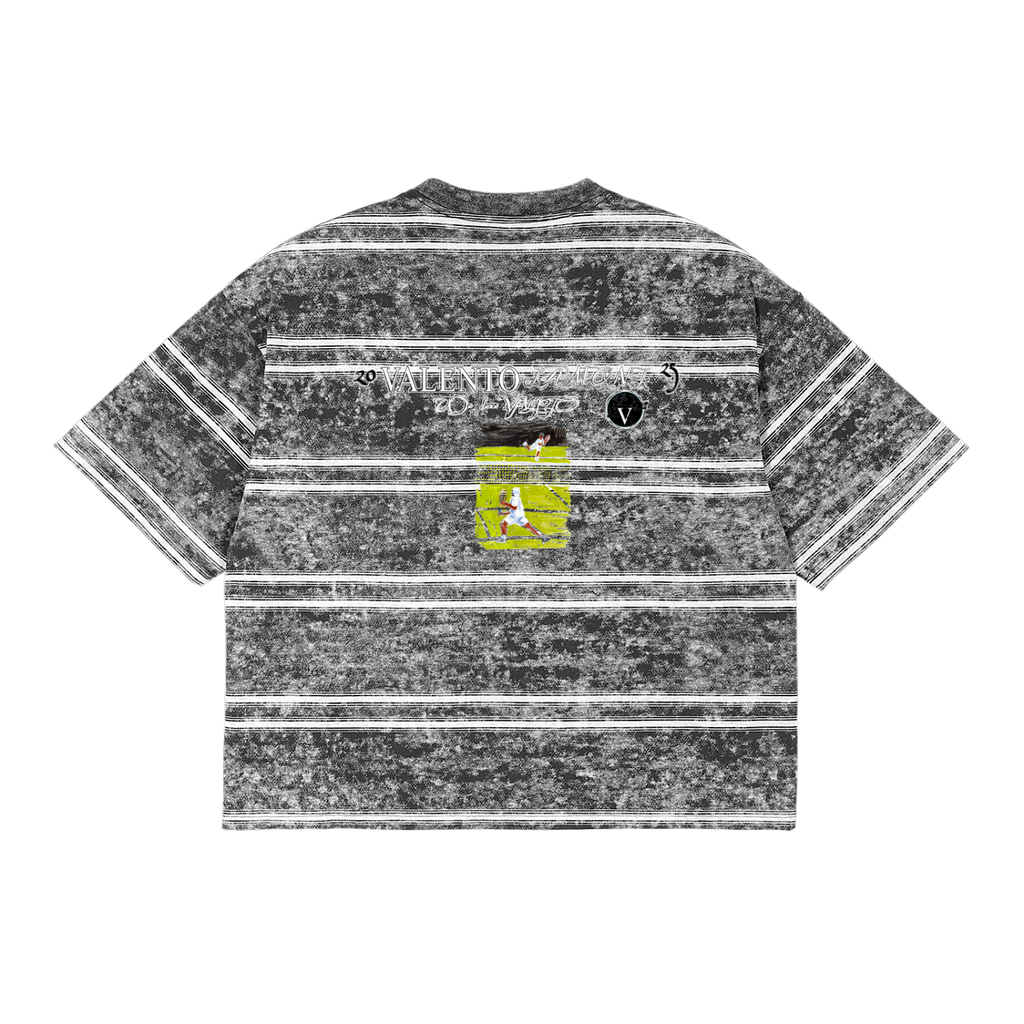 Snow Washed Stripe Boxy T-shirt