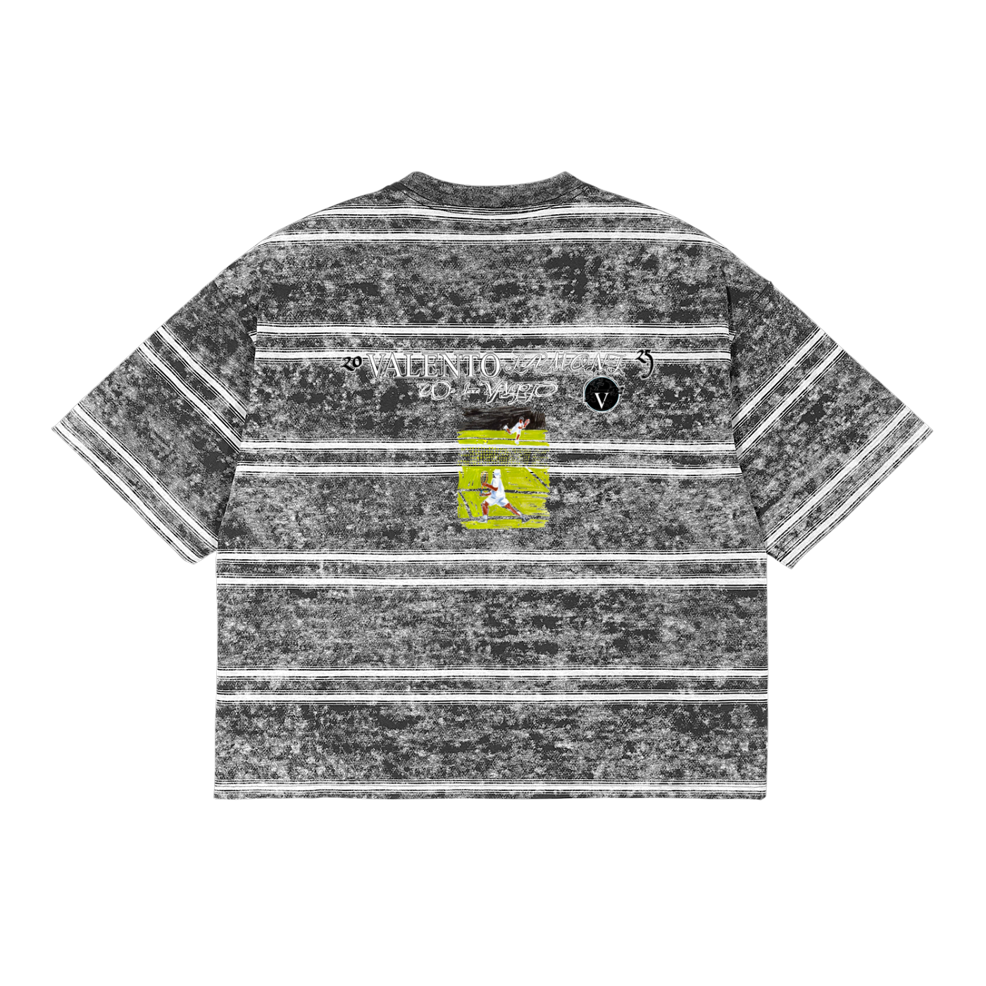 Snow Washed Stripe Boxy T-shirt