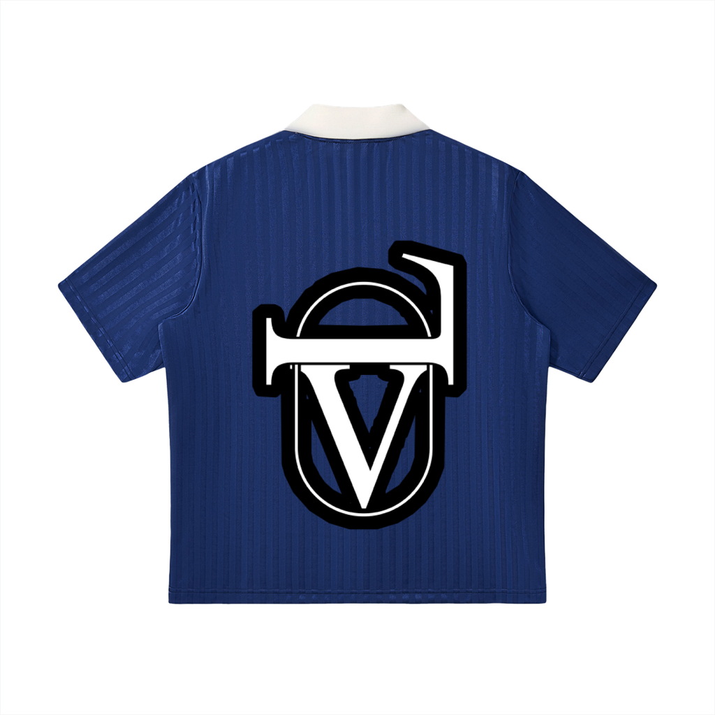 Contrast Collar Striped Soccer Jersey