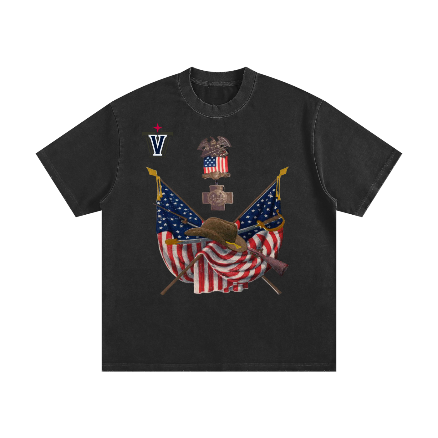 Heavyweight Vintage Washed Frayed T-Shirt