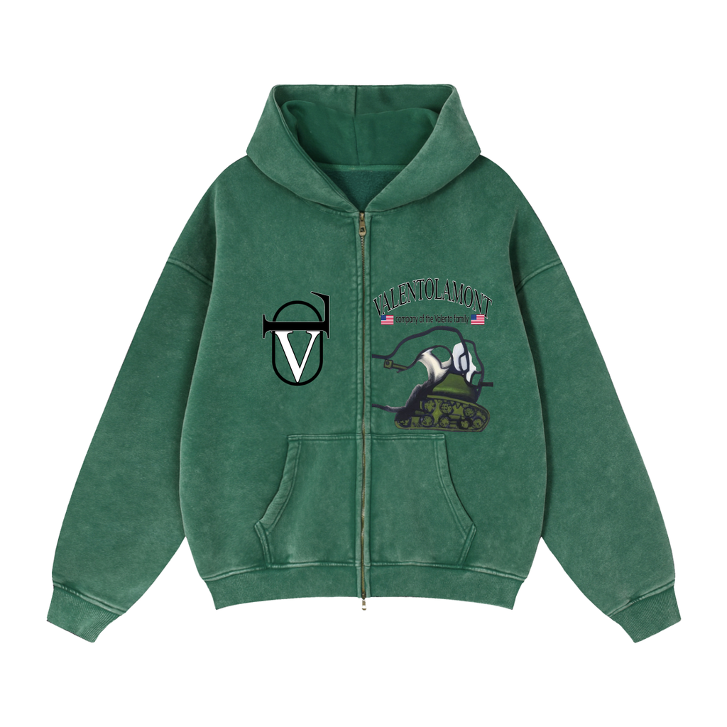 Zip-Through Boxy Fleece Hoodie