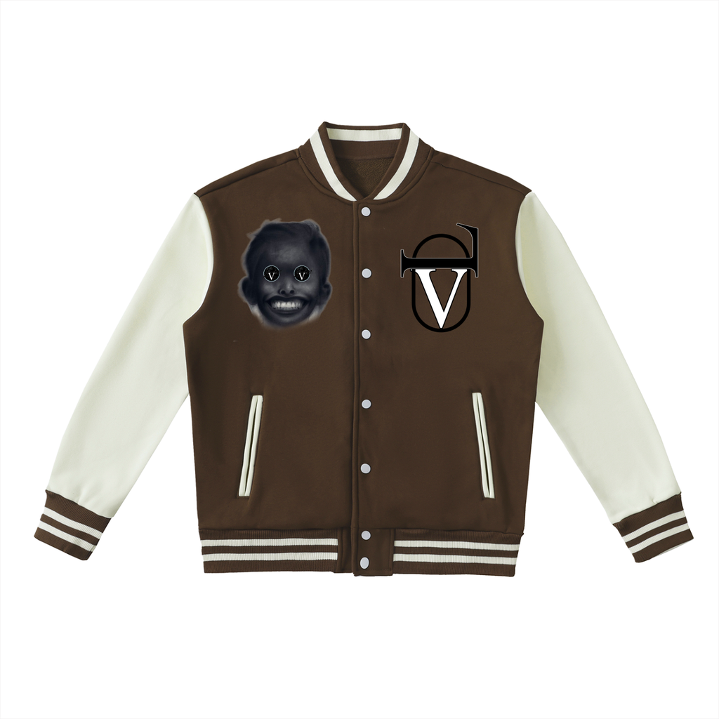 Two-Tone Fleeced Varsity Jacket