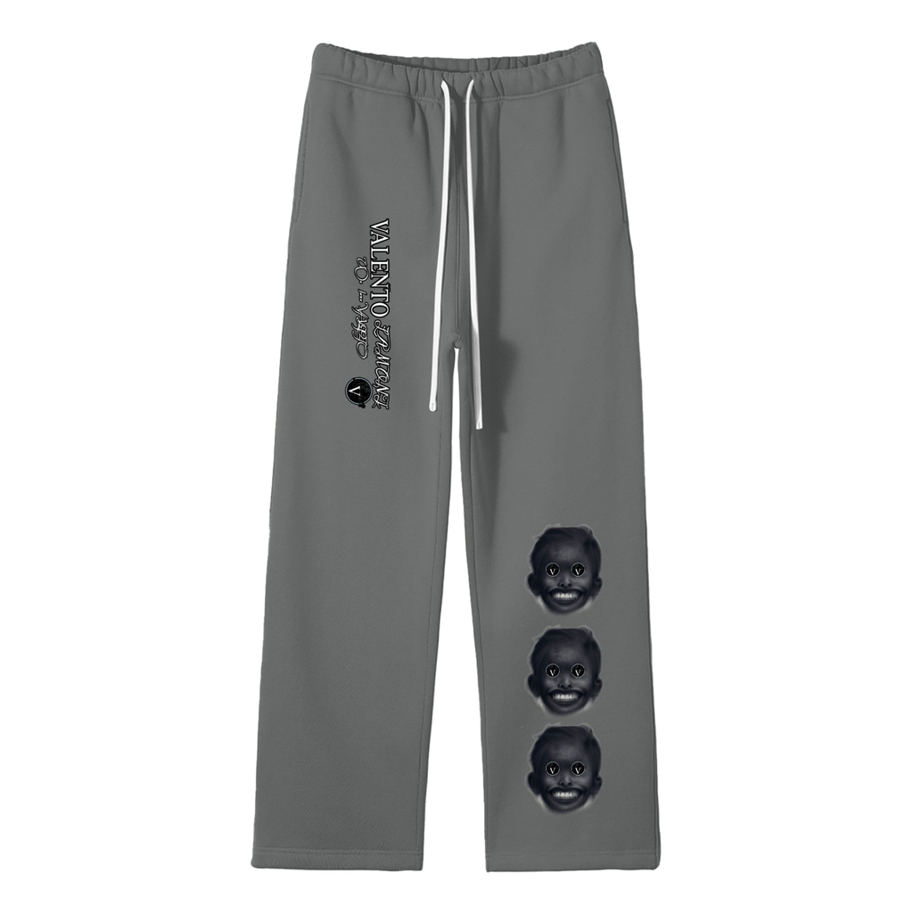 Unisex Solid Color Fleece Straight Leg Pants