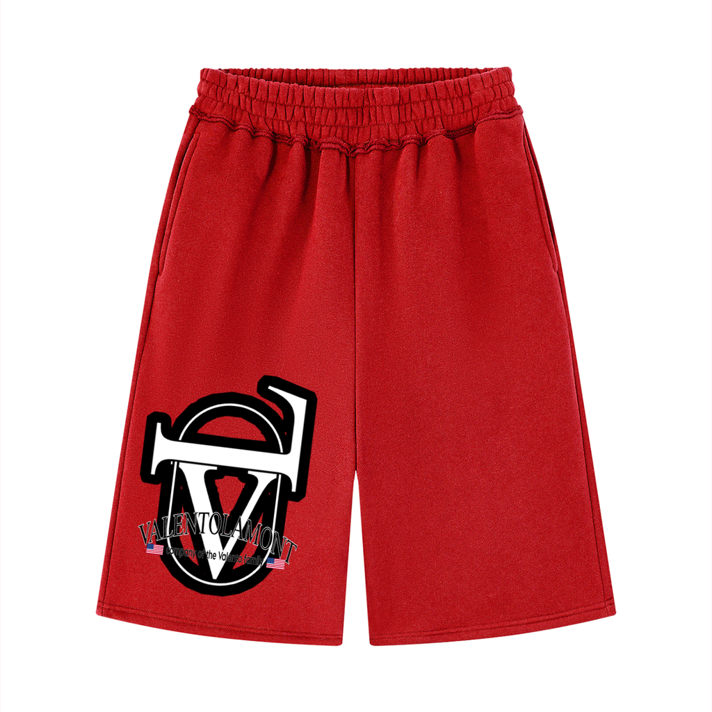 V Raw Edge Fleece Shorts