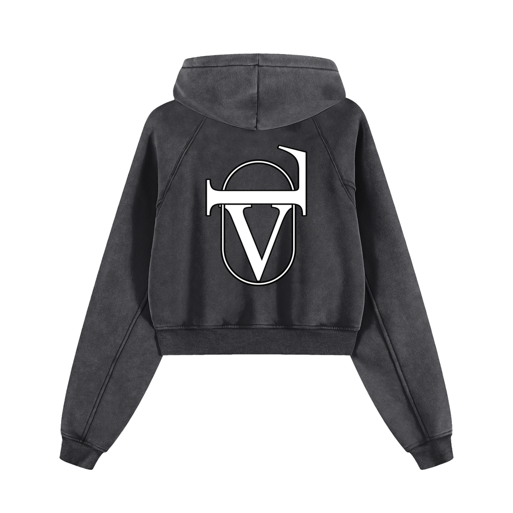 Snow Washed Cropped Hoodie