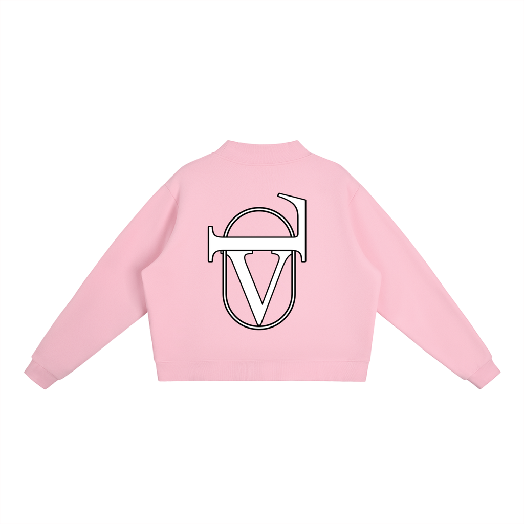 Essential Fleece Mock-Neck Crew Sweatshirt