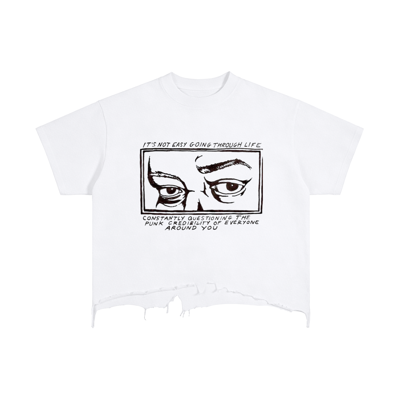 Vintage Wash Boxy Distressed Hem T-Shirt