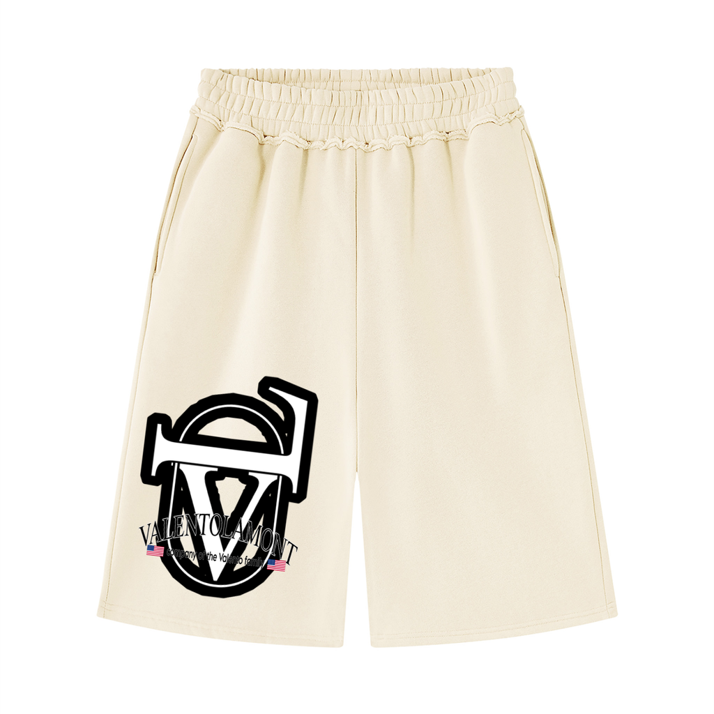 V Raw Edge Fleece Shorts