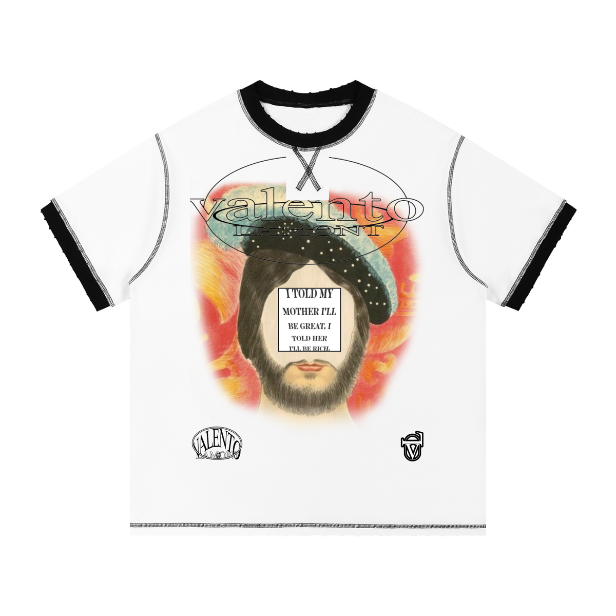 V Contrast-Stitched Ringer T-Shirt