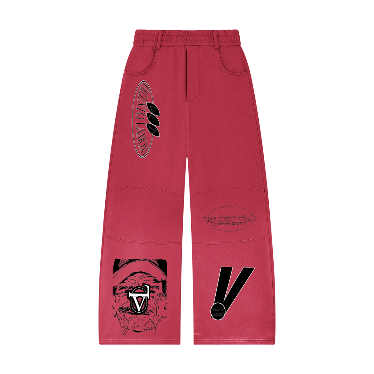 Unisex Sunfade Paneled Barrel Leg Sweatpants