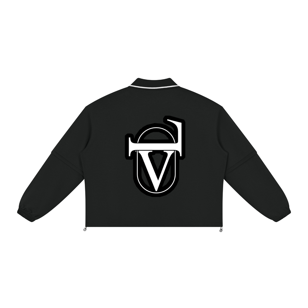 V Boxy Collared Detachable Sweatshirt