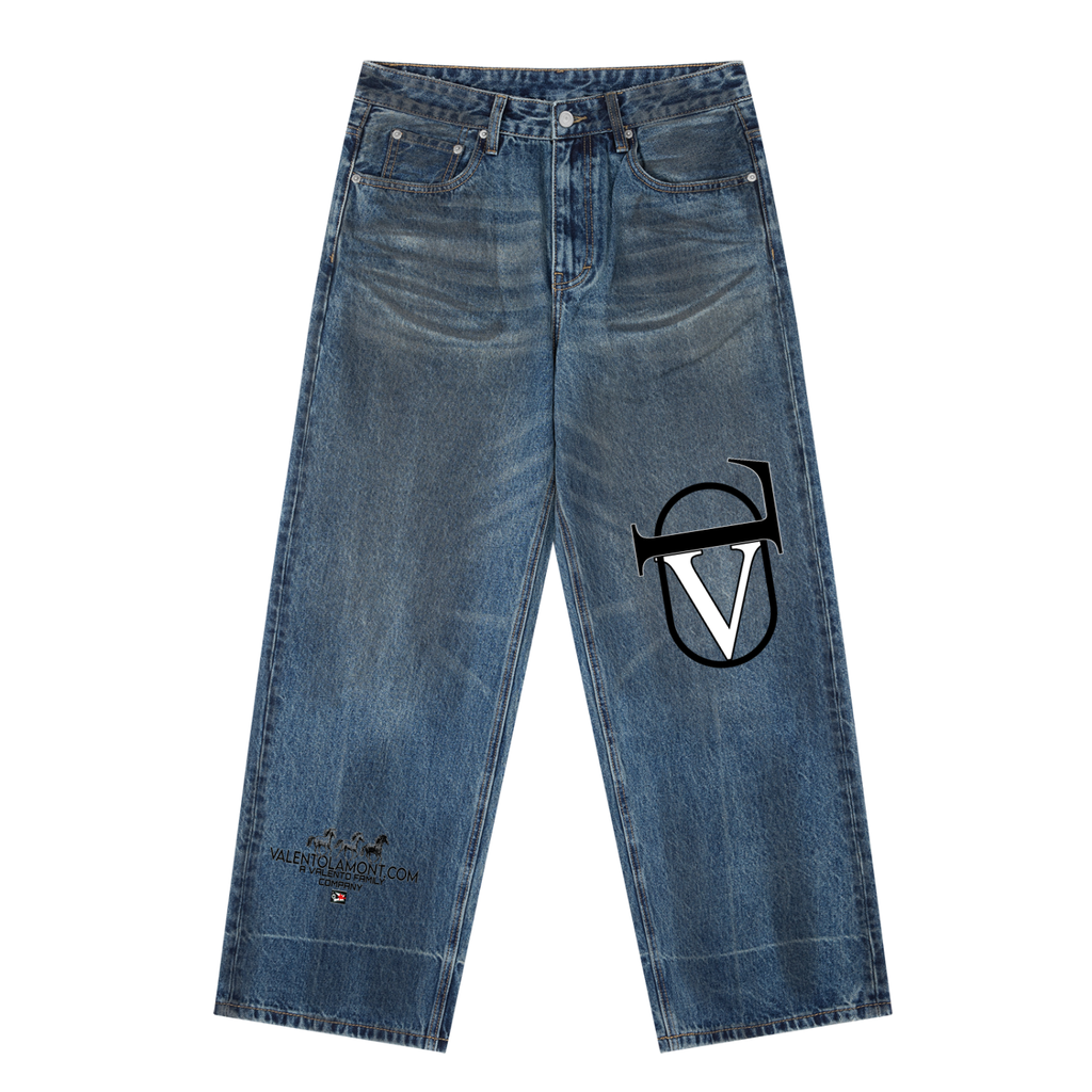 Vintage Wash Baggy Denim Jeans