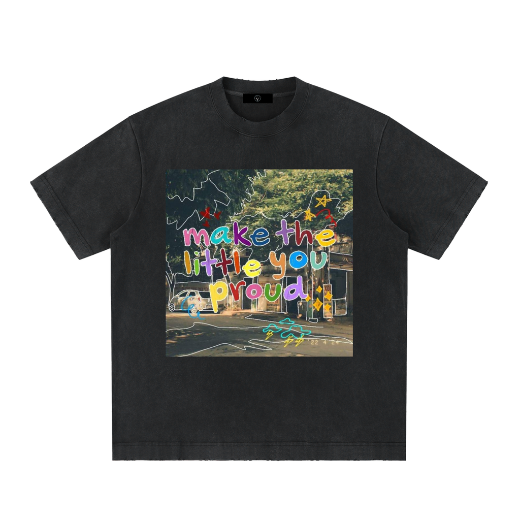 Heavyweight Vintage Washed Frayed T-Shirt