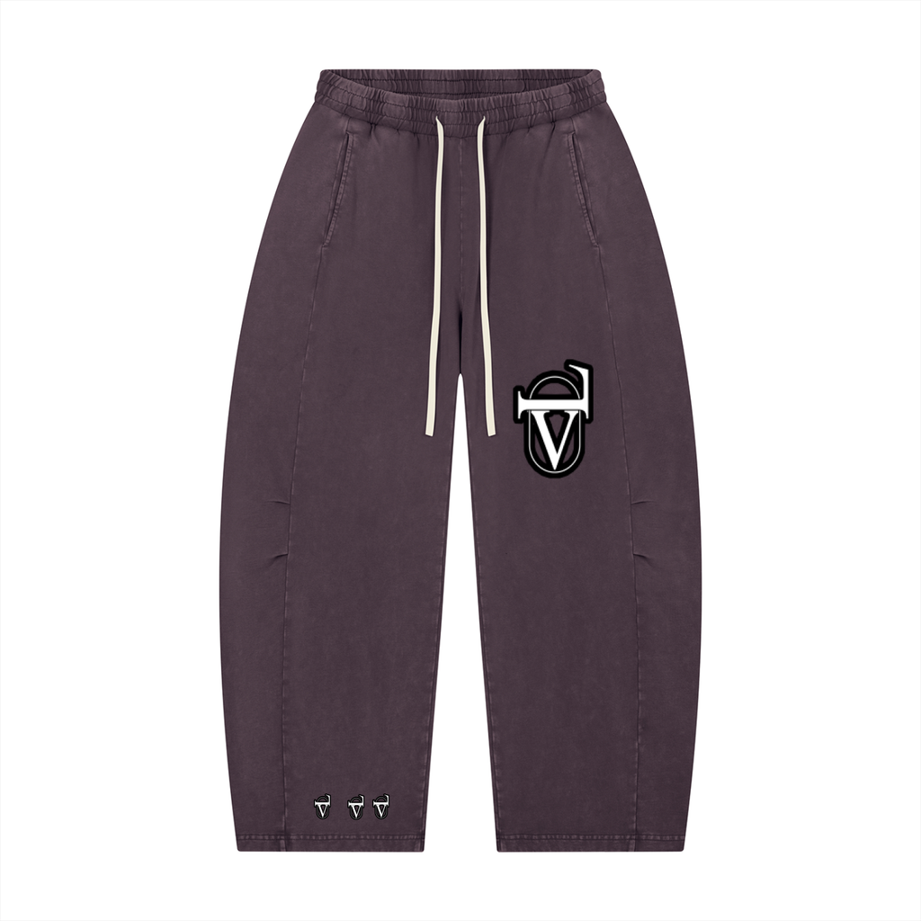 Unisex Mineral Wash Barrel Leg Pants