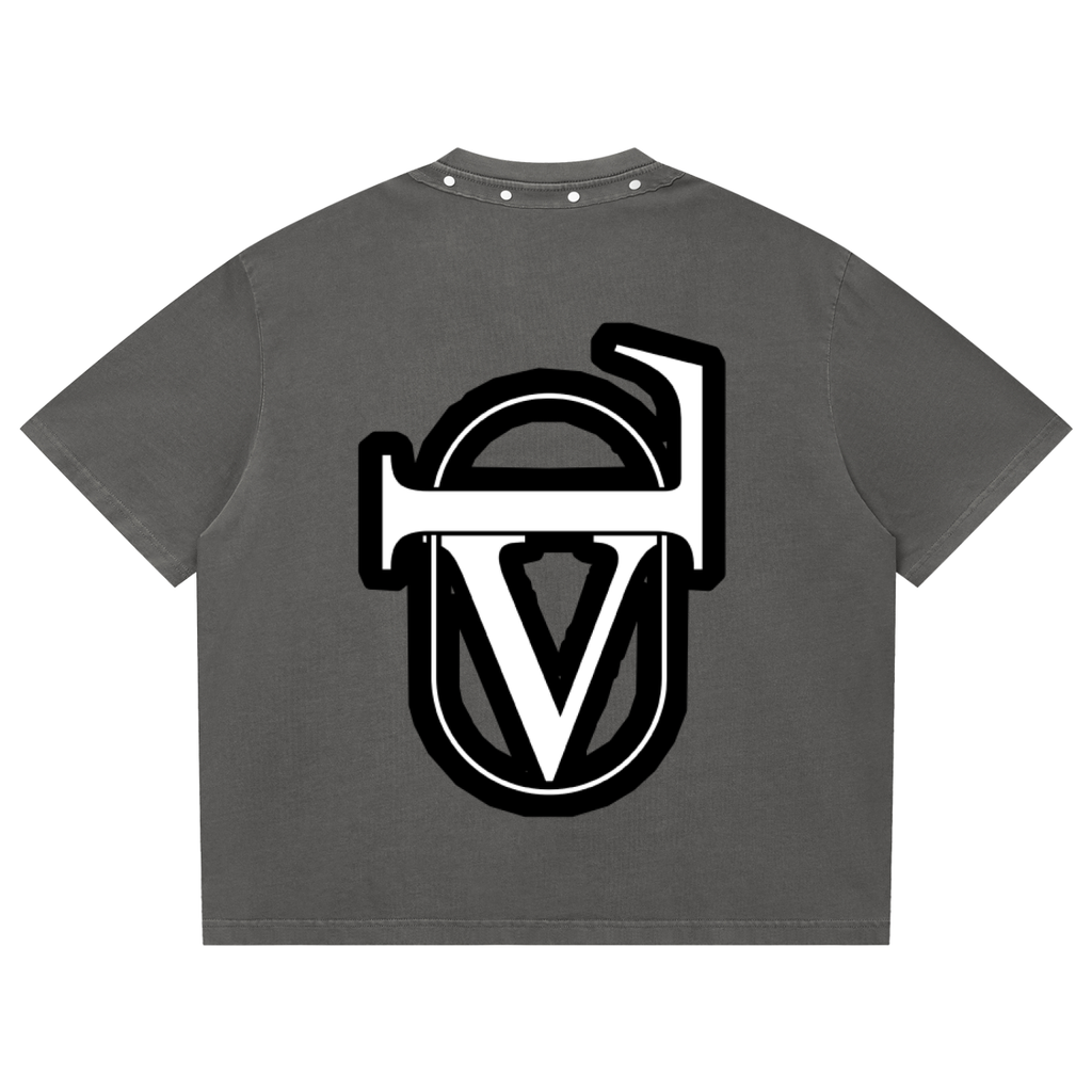 Unisex Washed Boxy Studded T-Shirt