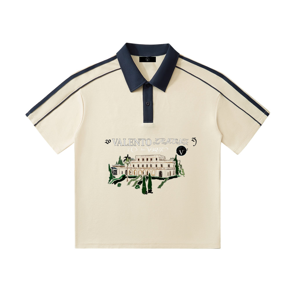 Contrast Collar Short-Sleeve Polo Shirt