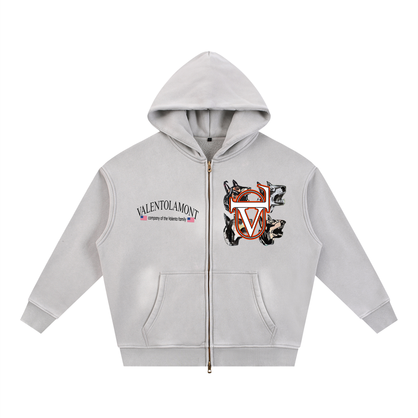 Sunfade Two-way Zipper Boxy Fleece Hoodie