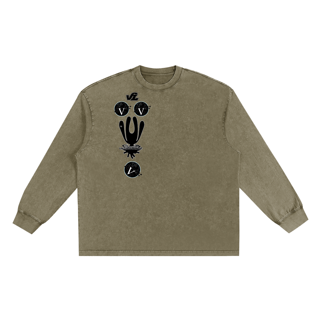 Snow Washed Oversize Long Sleeve T-shirt