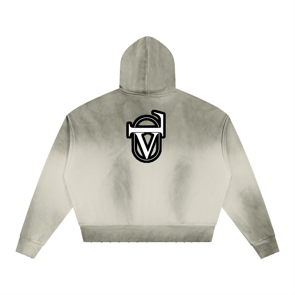 Unisex Sunfade Distressed Boxy Hoodie