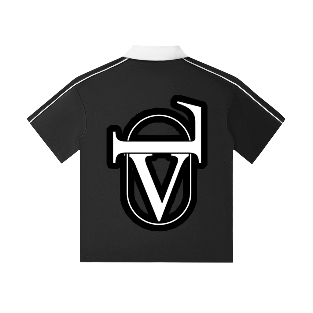 Contrast Collar Short-Sleeve Polo Shirt