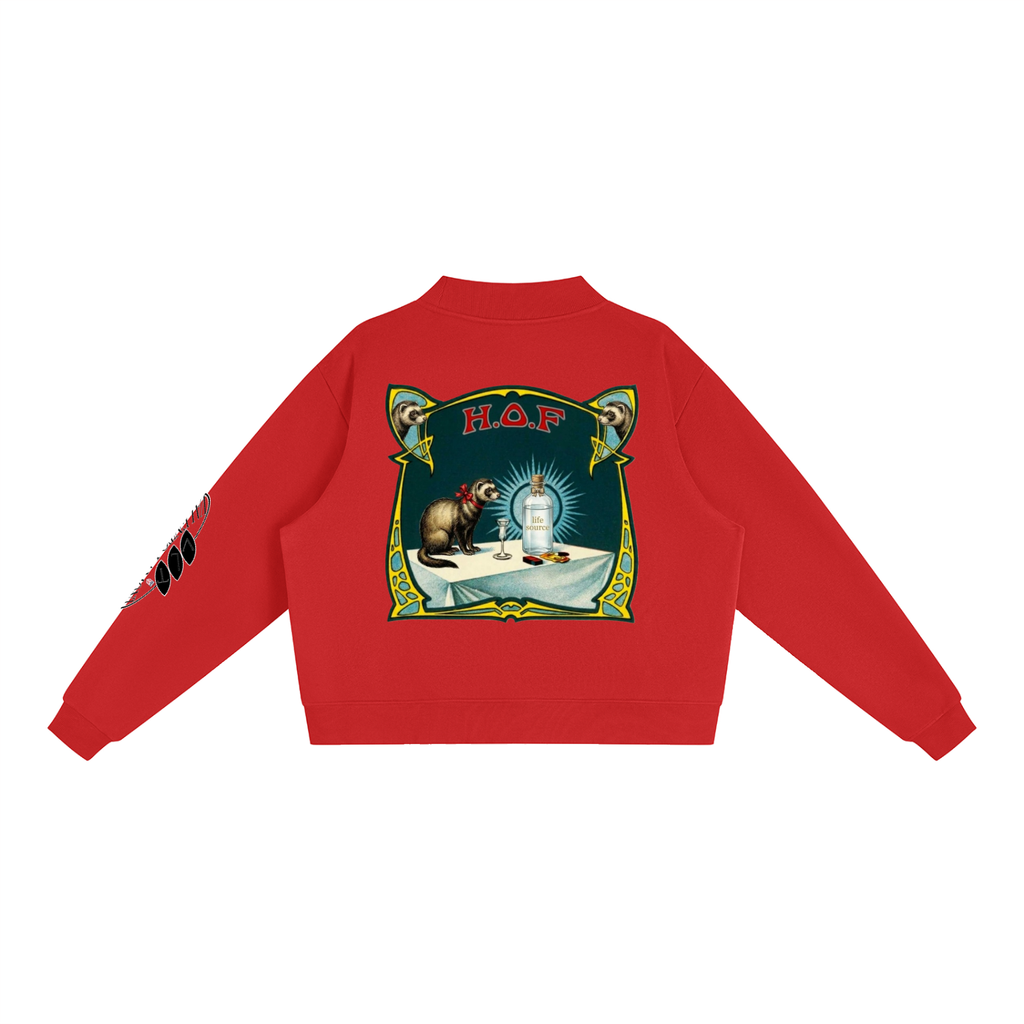 Essential Fleece Mock-Neck Crew Sweatshirt