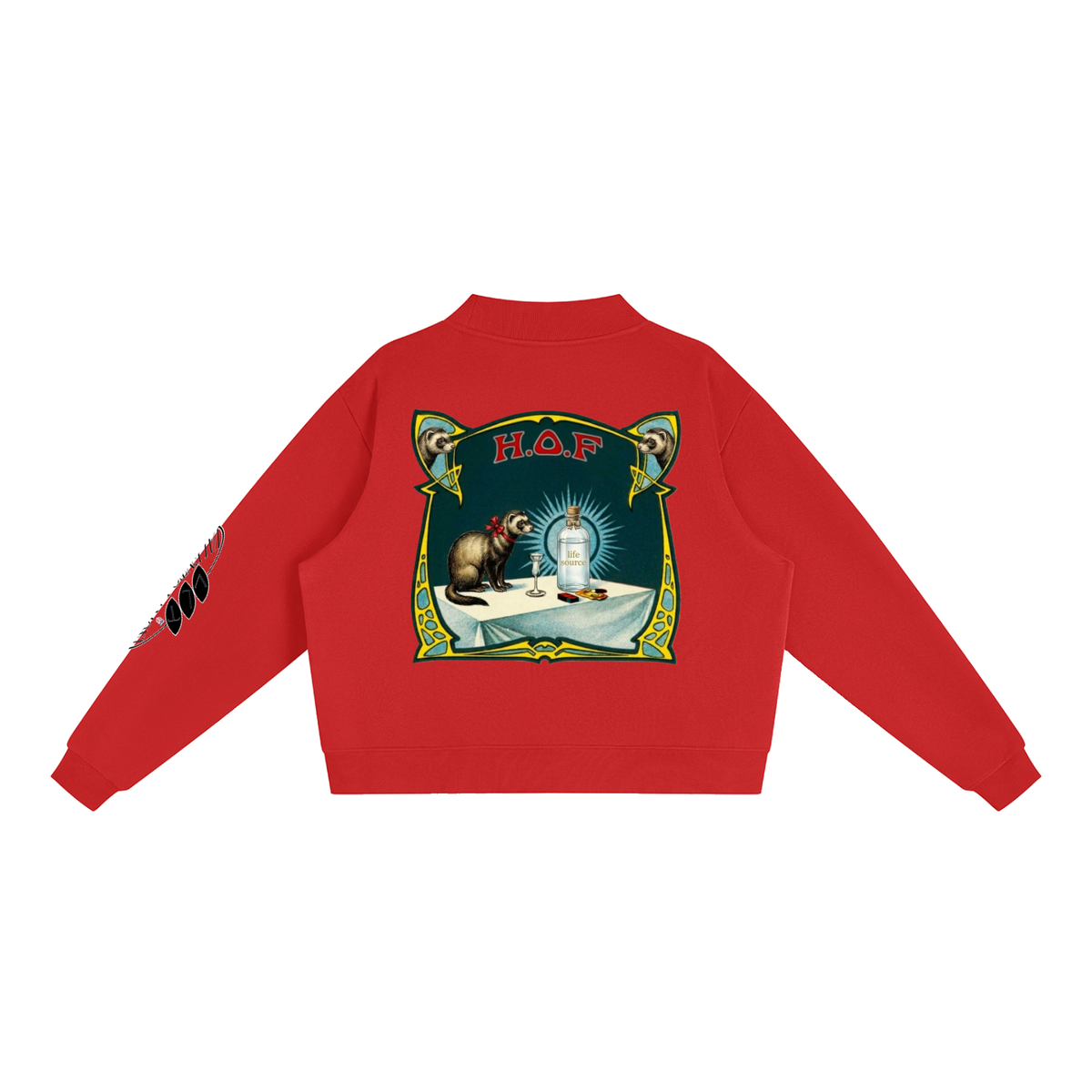 Essential Fleece Mock-Neck Crew Sweatshirt