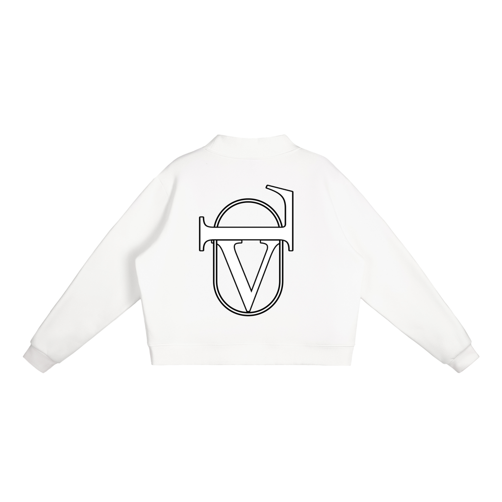 Essential Fleece Mock-Neck Crew Sweatshirt