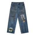 Vintage Wash Baggy Denim Jeans