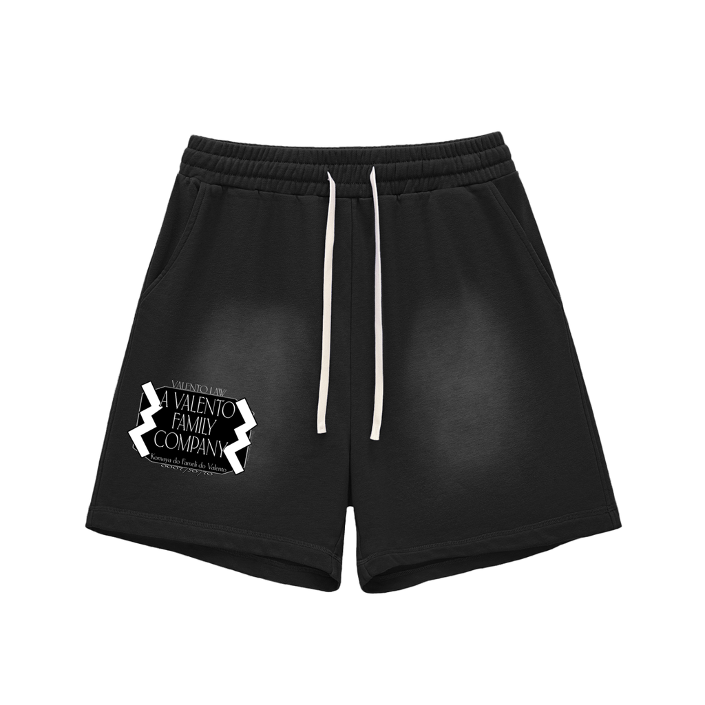 Sun Fade Raw Edge Cotton Shorts