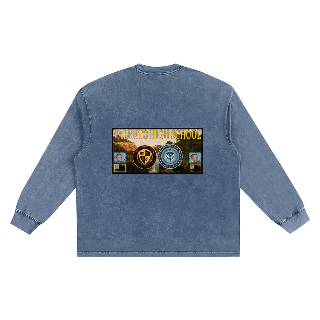 Snow Washed Oversize Long Sleeve T-shirt