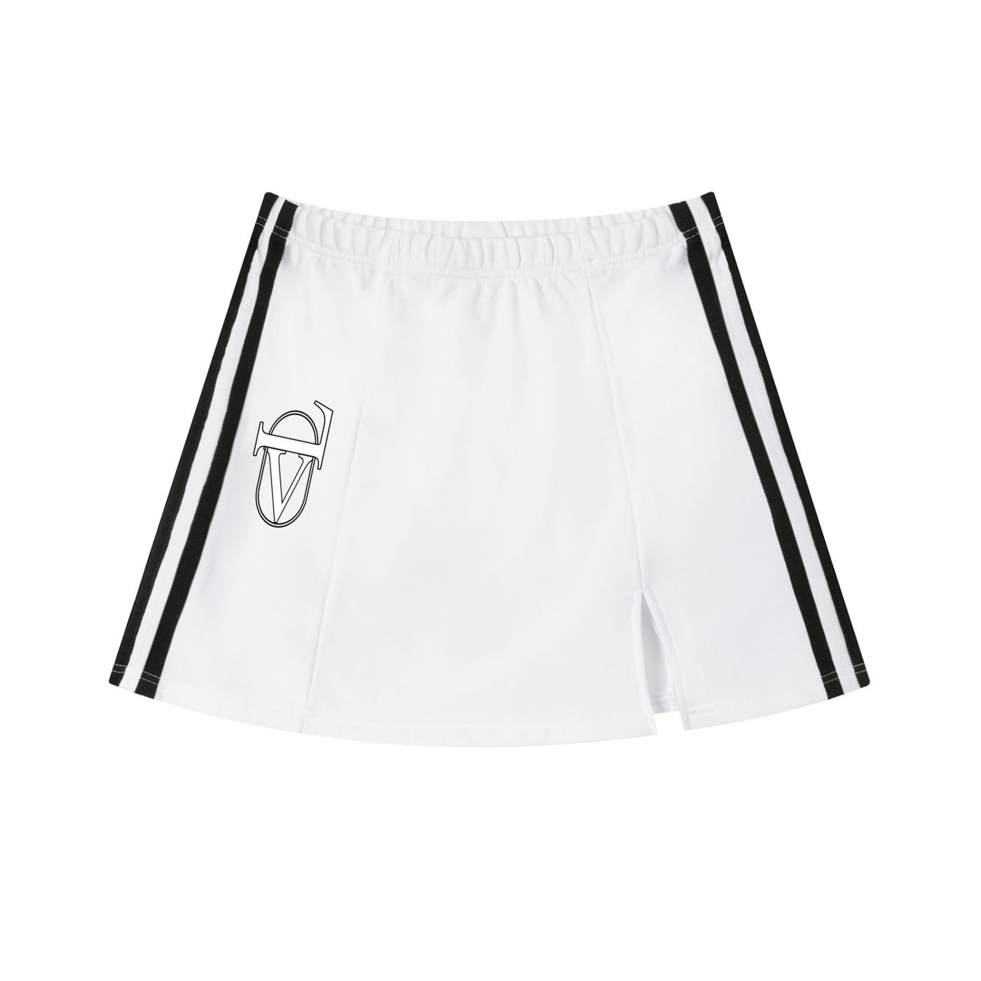 Contrast Side Stripe Slit Skirt