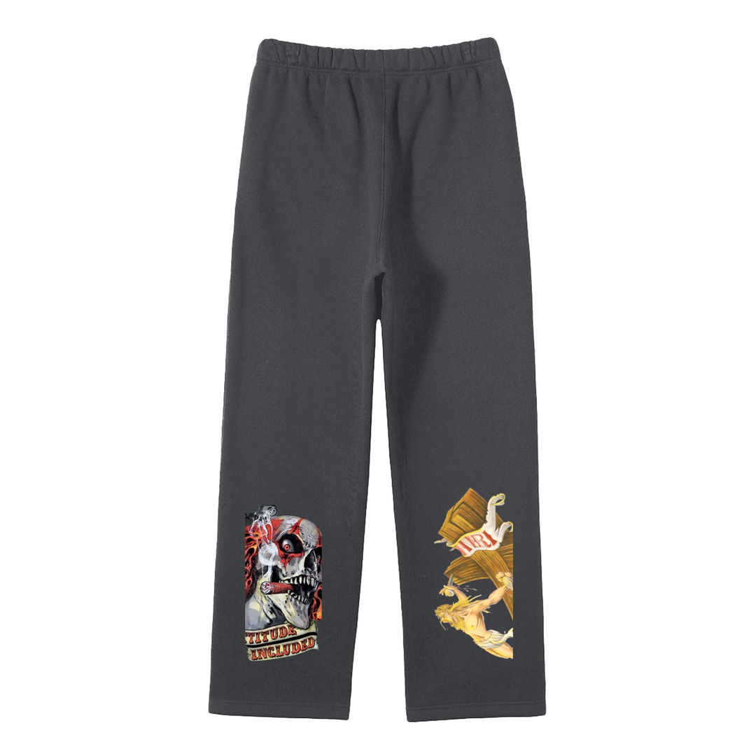Streetwear Unisex Solid Color Fleece Straight Leg Pants