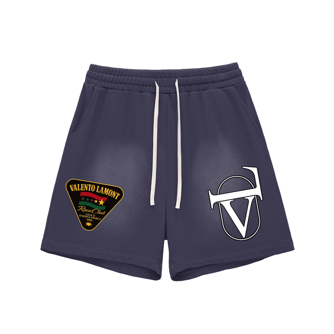 Sun Fade Raw Edge Cotton Shorts