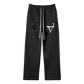 Streetwear Unisex Solid Color Fleece Straight Leg Pants