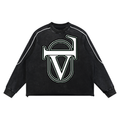Mineral Wash Piping Raw Hem Sweatshirt