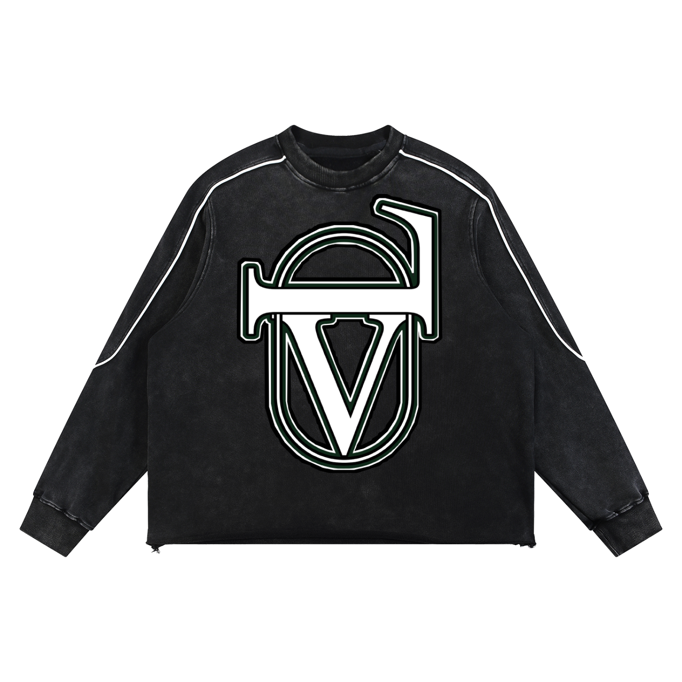 Mineral Wash Piping Raw Hem Sweatshirt