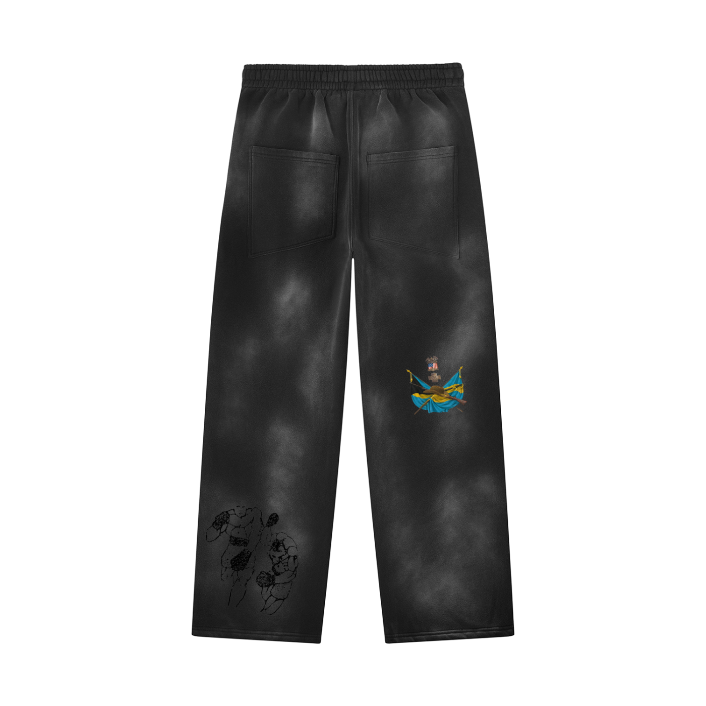 Unisex Sunfade Wide Leg Fleece Sweatpants