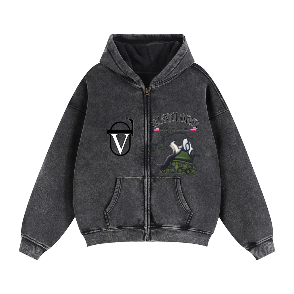 Zip-Through Boxy Fleece Hoodie