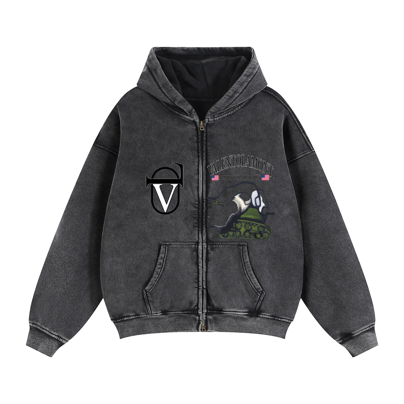 Zip-Through Boxy Fleece Hoodie