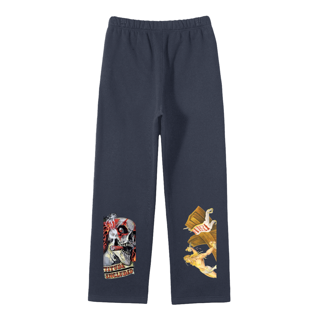 Streetwear Unisex Solid Color Fleece Straight Leg Pants