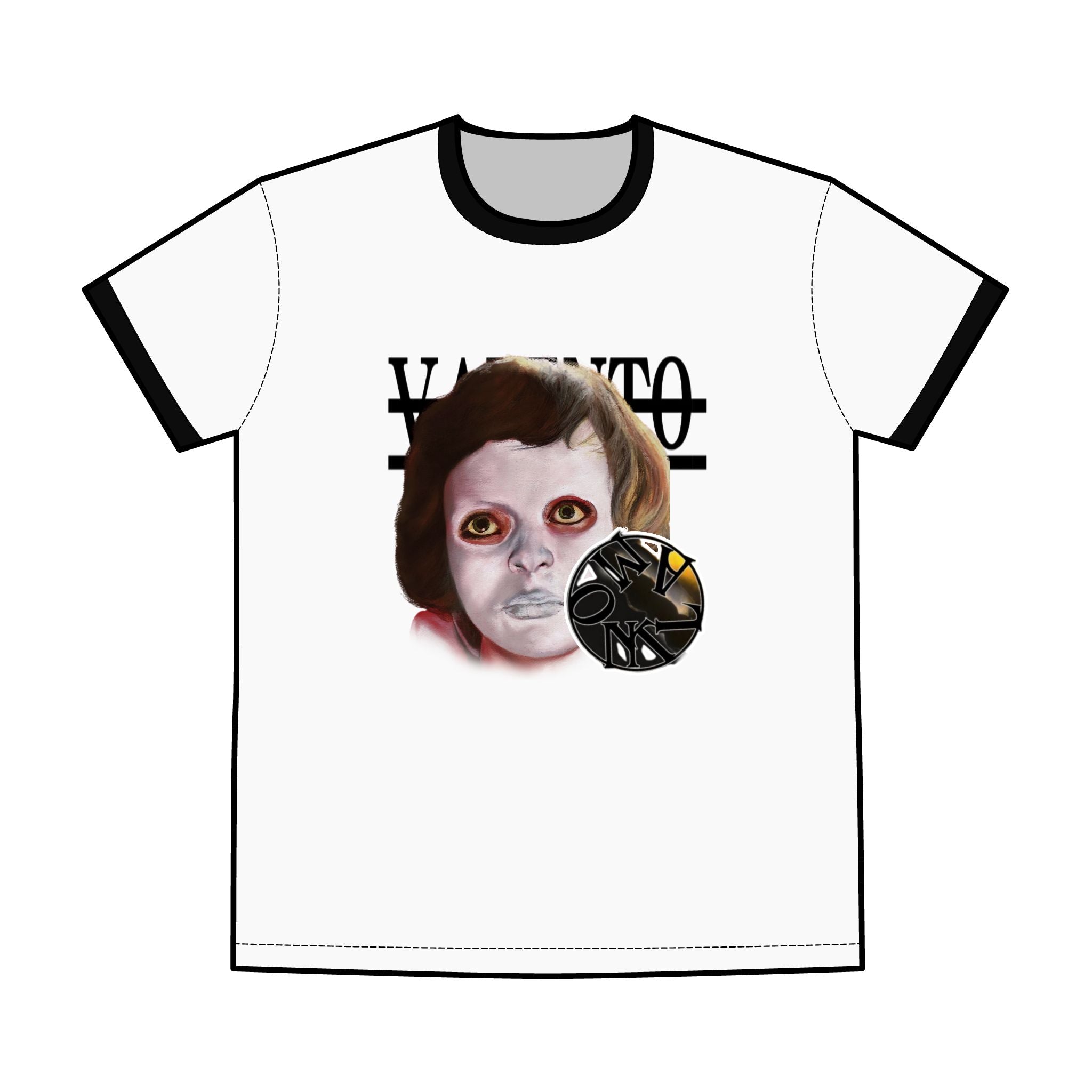 Spooky Retro Graphic Tee, Vintage Horror Shirt, Halloween Apparel, Unisex Ringer T-Shirt, Perfect for Parties and Gifting