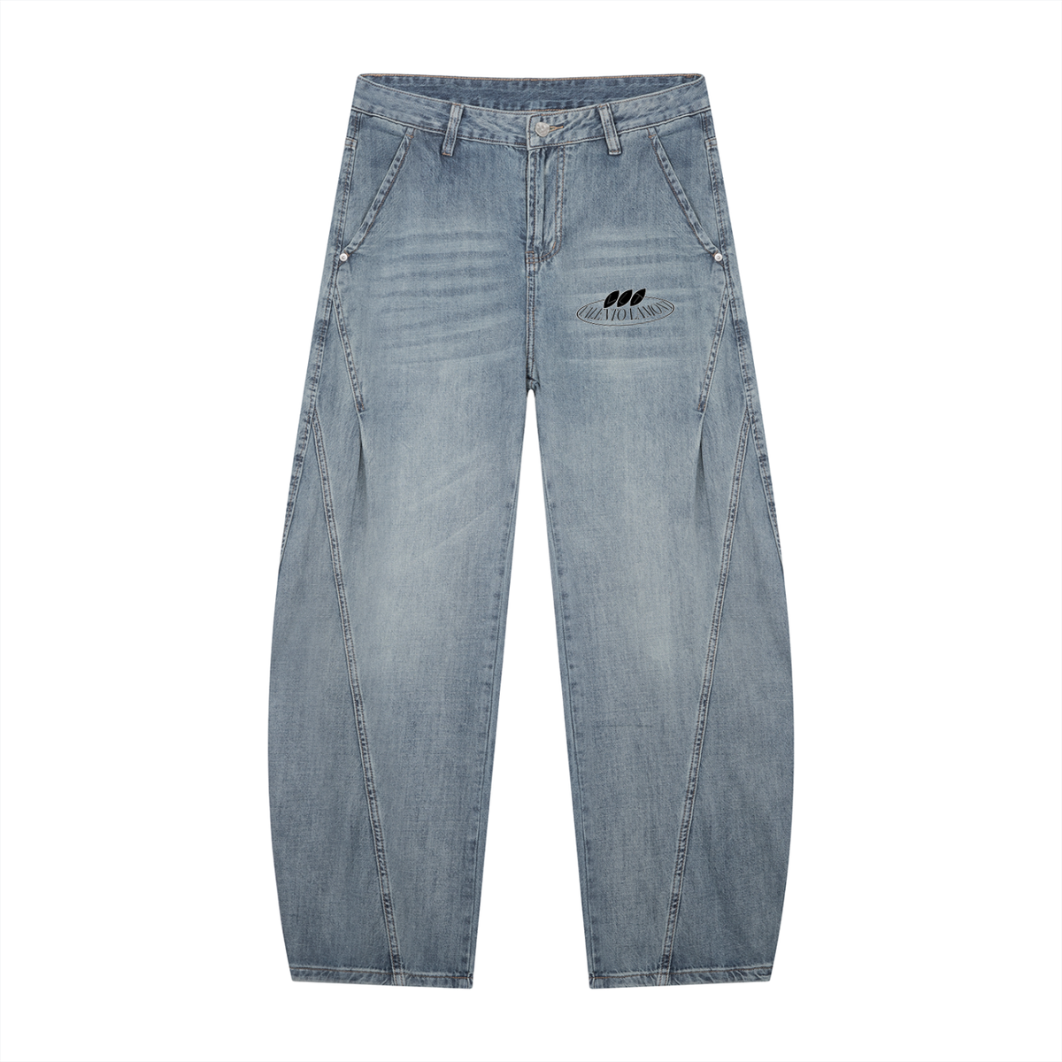 Men's Vintage Wash Barrel Leg Jeans