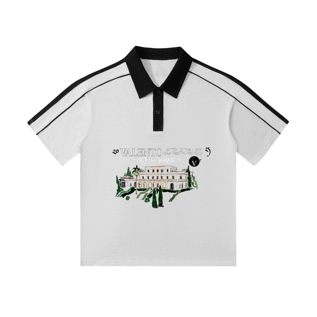 Contrast Collar Short-Sleeve Polo Shirt