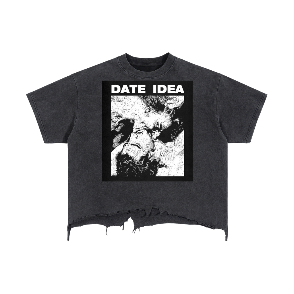 Vintage Wash Boxy Distressed Hem T-Shirt